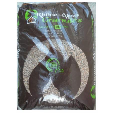 Granulés de bois marque sac 15kg 100% naturel DIN plus EN Plus