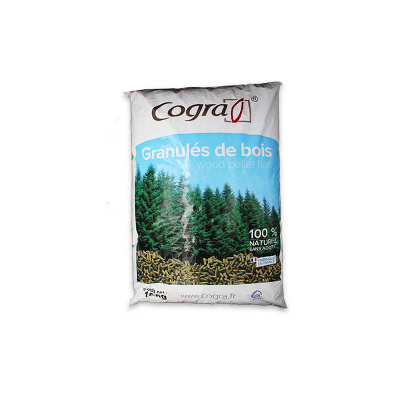 Granulés de bois marque sac 15kg 100% naturel DIN plus EN Plus